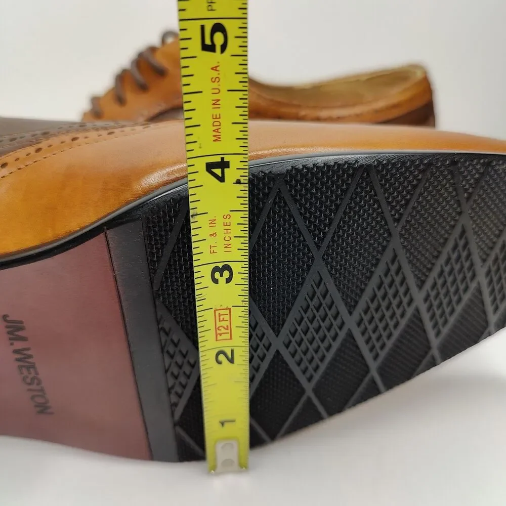 J.M. Weston Shoes Cap Toe Oxford Brown Leather Mens Size US 7 EU 40
